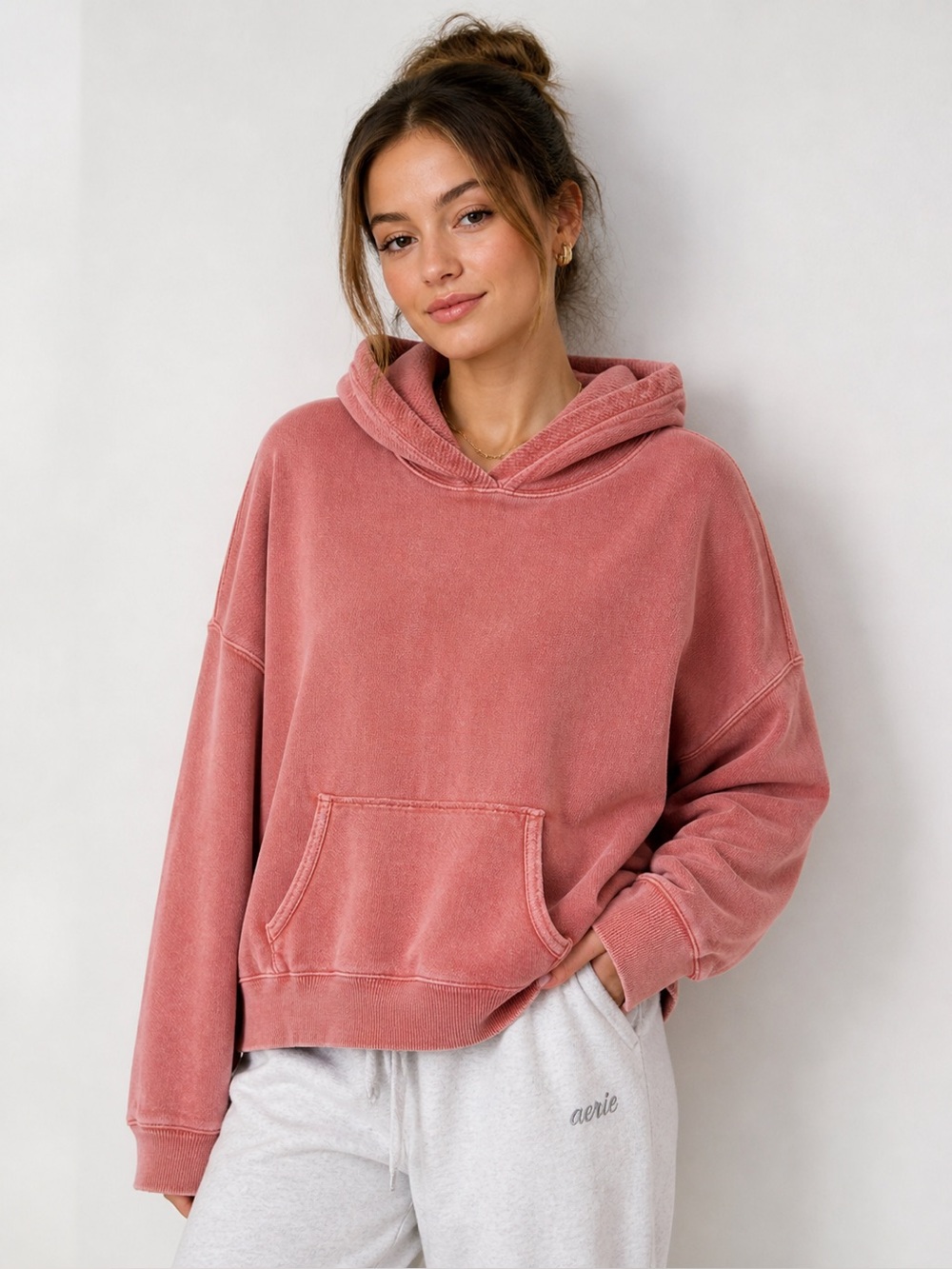 American Eagle Cropped Hooded Sweatshirt